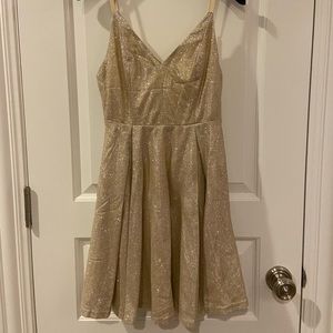 Lucy jn the Sky Mini Gold Gown
